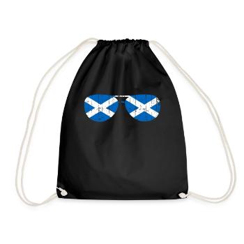 Schottland Schotte Flagge Sonnenbrille - Turnbeutel - Schwarz - Vorne