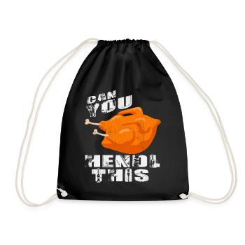 Pouvez-vous Hendl cela? Conception de chemise drôle - Sac de sport léger - noir - Devant