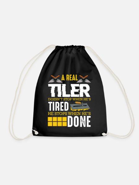 Tiler - Drawstring Bag - black