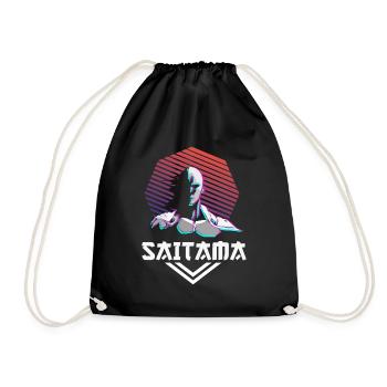 Anime Aesthetic Vaporwave Design - Drawstring Bag - black - Front