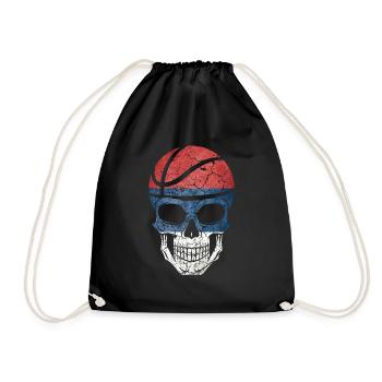 Basket-ball Serbie crâne et os croisés - Sac de sport léger - noir - Devant