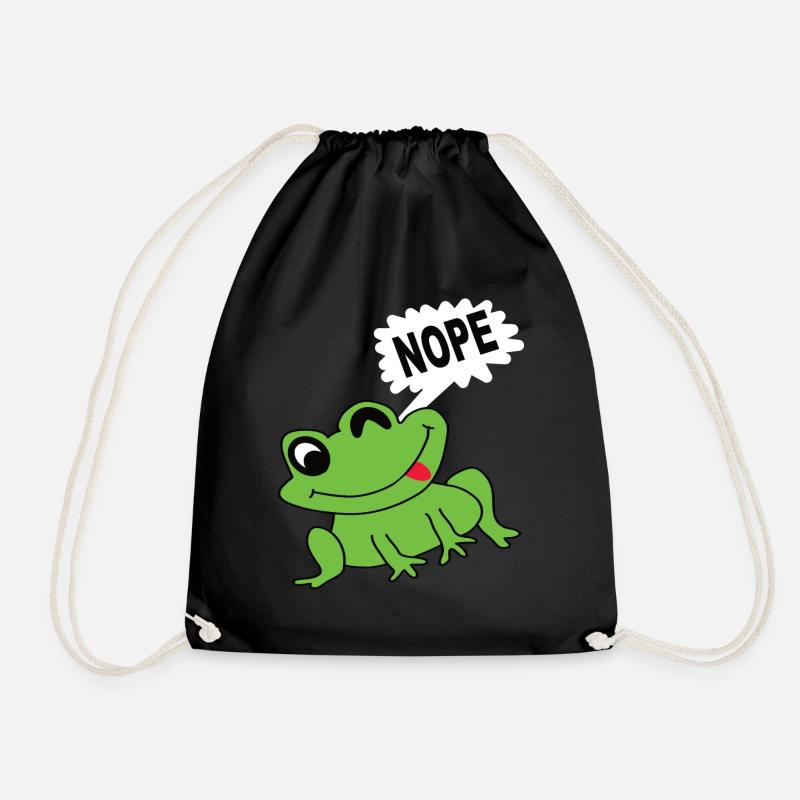 Frog frog prince frogs curd animal frog head - Drawstring Bag - black
