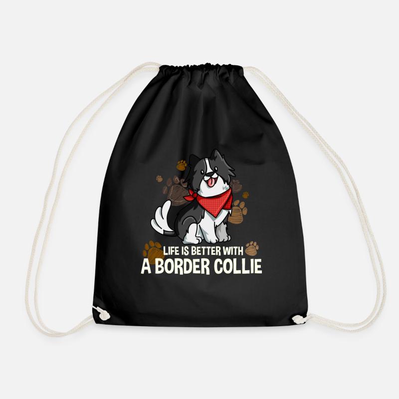 Border Collie Lustig Geschenk Hund - Turnbeutel - Schwarz