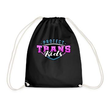 Proud Trans Kids - Drawstring Bag - black - Front