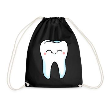 Laughing tooth - Drawstring Bag - black - Front