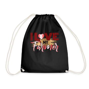 I love my peasant. - Drawstring Bag - black - Front