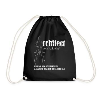 Architect Definition Gifts For Architect Tee - Drawstring Bag - black - Front