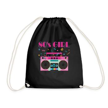 80s girl 80s outfit party 80's costume - Sac de sport léger - noir - Devant