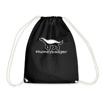 Lustiger Honig-Dachs Hashtag - Turnbeutel - Schwarz - Vorne