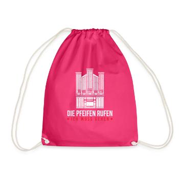 Orgel Pfeifenorgel Orgelspieler Organist Geschenk - Turnbeutel - Fuchsia - Vorne