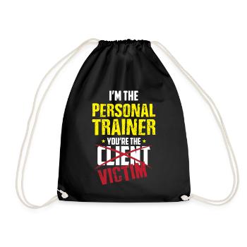 Fitnesstrainer Trainer Motivation - Turnbeutel - Schwarz - Vorne