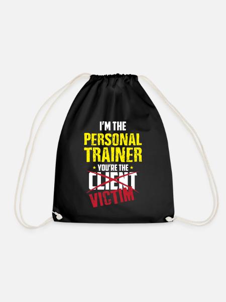 Fitnesstrainer Trainer Motivation - Turnbeutel - Schwarz