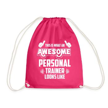 Fitnesstrainer Fitness - Turnbeutel - Fuchsia - Vorne