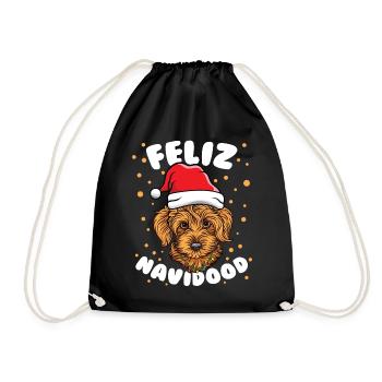 Feliz Navidood Goldendoodle Labradoodle Christmas - Drawstring Bag - black - Front
