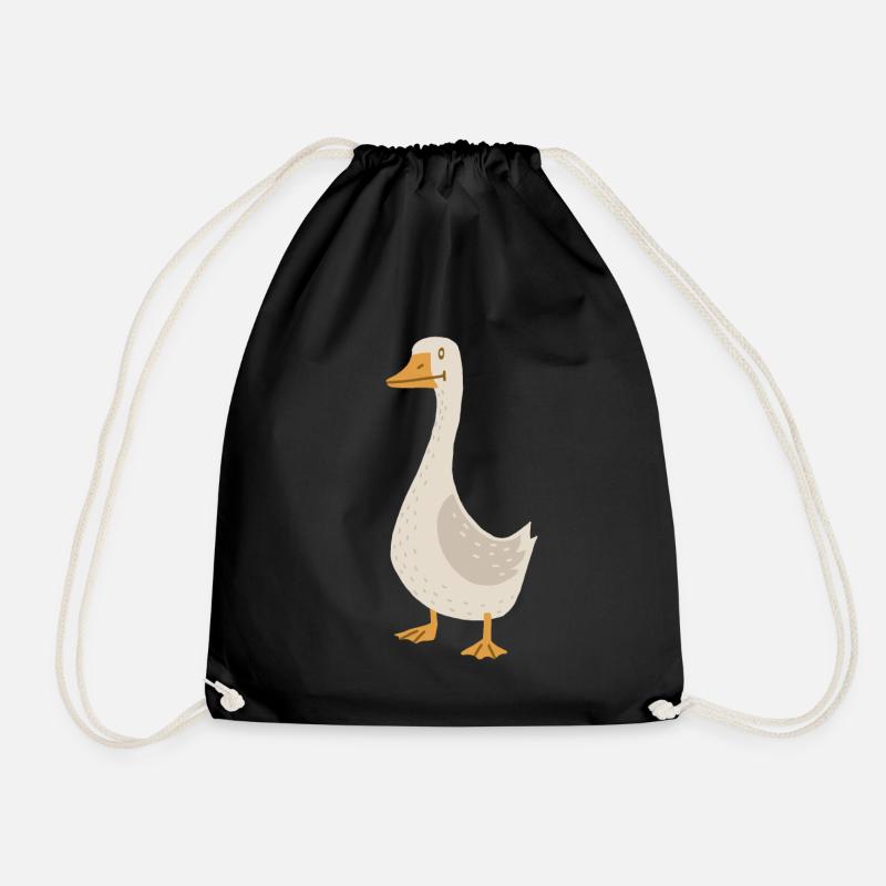 Goose (derpy) - Drawstring Bag - black