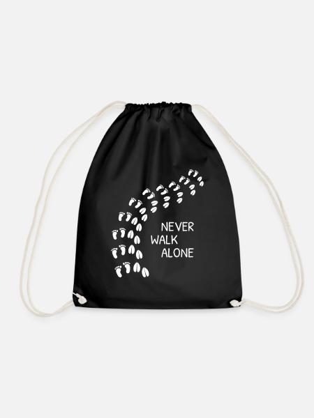 Never Walk Alone - Drawstring Bag - black