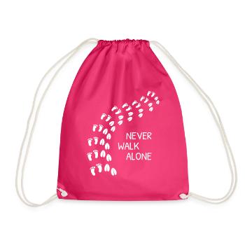 Never Walk Alone - Drawstring Bag - fuchsia - Front