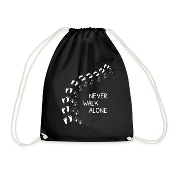 Never Walk Alone - Drawstring Bag - black - Front
