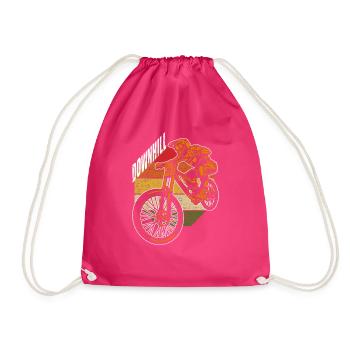 MTB mountain bike downhill extreme sport gift - Drawstring Bag - fuchsia - Front