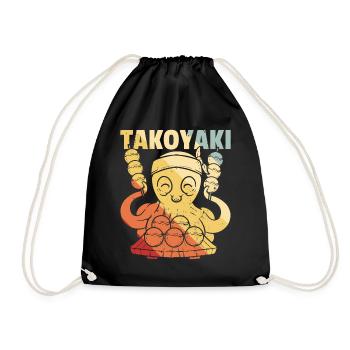 Takoyaki Squid japonais rétro - Sac de sport léger - noir - Devant