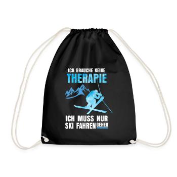 Ski Skier Therapie - Turnbeutel - Schwarz - Vorne