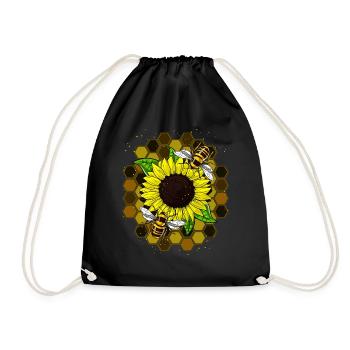 Hippie des abeilles de tournesol - Sac de sport léger - noir - Devant