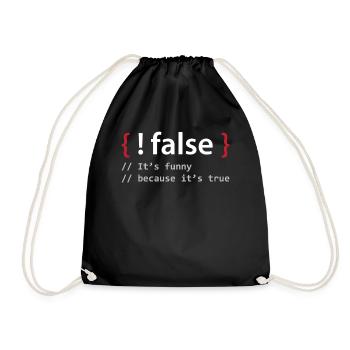 Programmierer Geschenk Nerd - Turnbeutel - Schwarz - Vorne