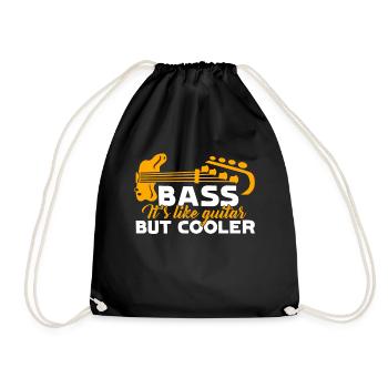 Bassgitarre wie Gitarre, aber cooler - Turnbeutel - Schwarz - Vorne