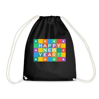 New Years Eve, New Year, New Year's Day, gift - Drawstring Bag - black - Front