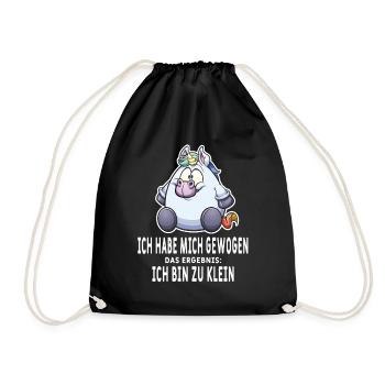 Dickes Einhorn Übergewicht Lustig Spruch Geschenk - Turnbeutel - Schwarz - Vorne
