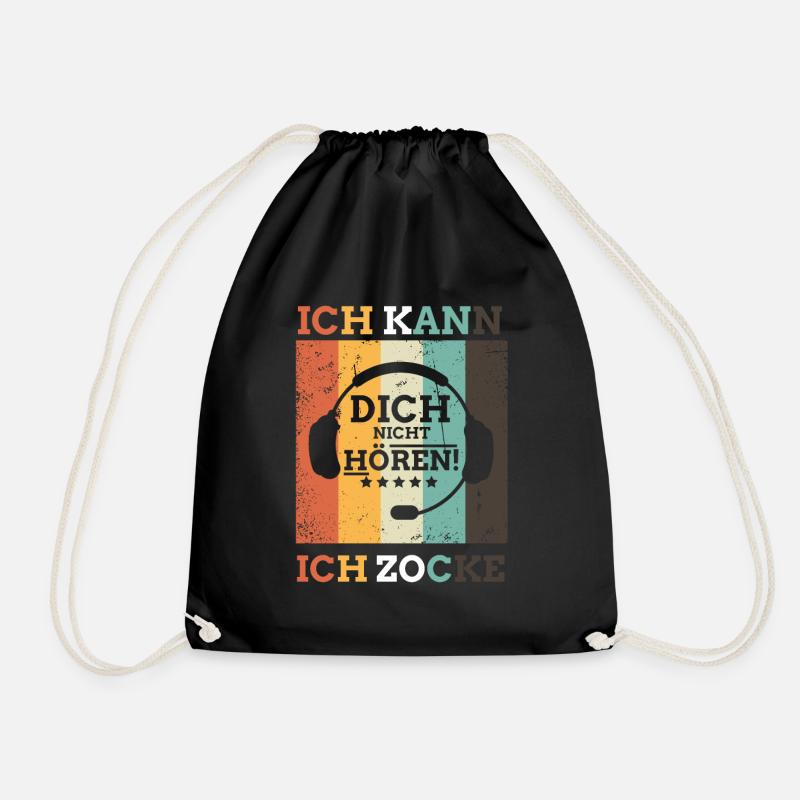 I can't hear you I gamble - Drawstring Bag - black