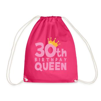 30th birthday - Drawstring Bag - fuchsia - Front