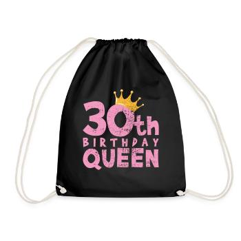 30th birthday - Drawstring Bag - black - Front