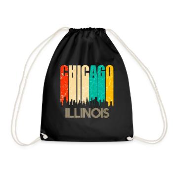 Chicago - Turnbeutel - Schwarz - Vorne