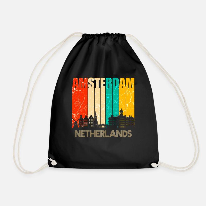 Amsterdam - Turnbeutel - Schwarz