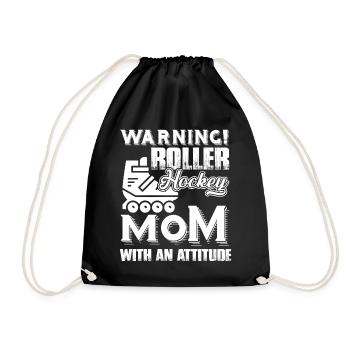 Roller Hockey Mom With Attitude - Drawstring Bag - black - Front