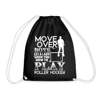 Let A Lady Show How To Play Roller Hockey - Drawstring Bag - black - Front