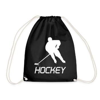 Eishockey Eishockeyspiel Eishockeyspieler Hockey - Turnbeutel - Schwarz - Vorne
