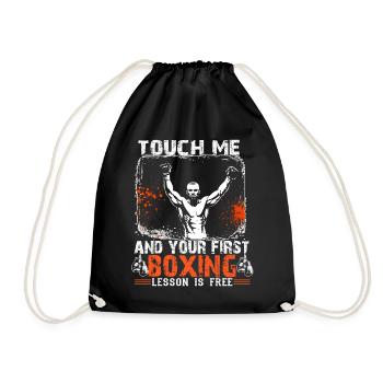 Touch Me And First Boxing Lesson Shirt - Drawstring Bag - black - Front