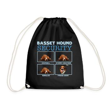 Basset Hound Security - Drawstring Bag - black - Front