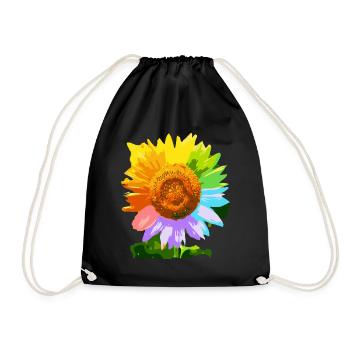 Art de tournesol mignon - Sac de sport léger - noir - Devant