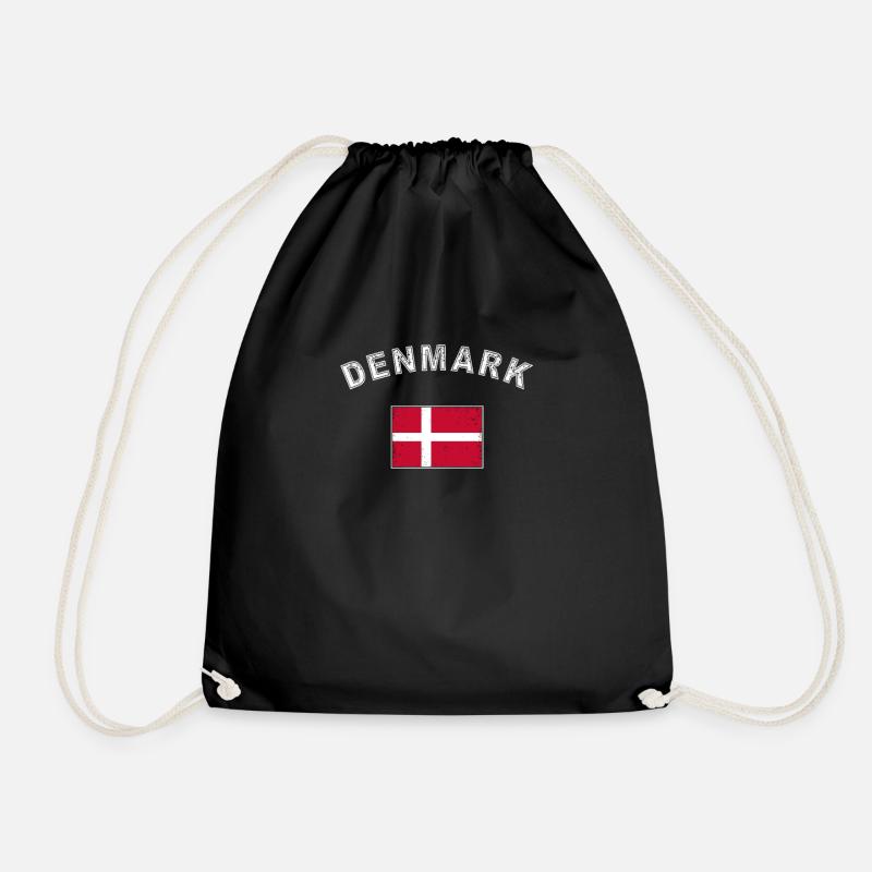 Denmark Danish Flag Flag Copenhagen - Drawstring Bag - black