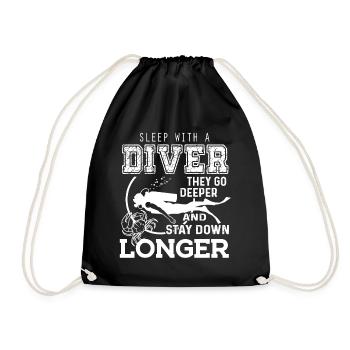 Scuba Diving Sleep With A Scuba Diver - Drawstring Bag - black - Front