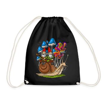 Champignons escargots gnomes - Sac de sport léger - noir - Devant