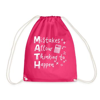 math teacher - Drawstring Bag - fuchsia - Front
