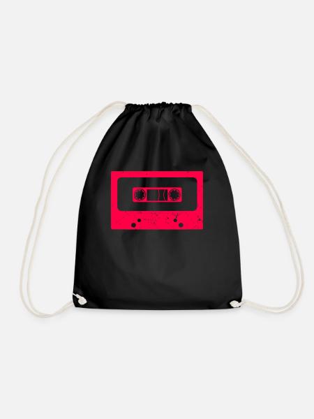 cassette - Drawstring Bag - black