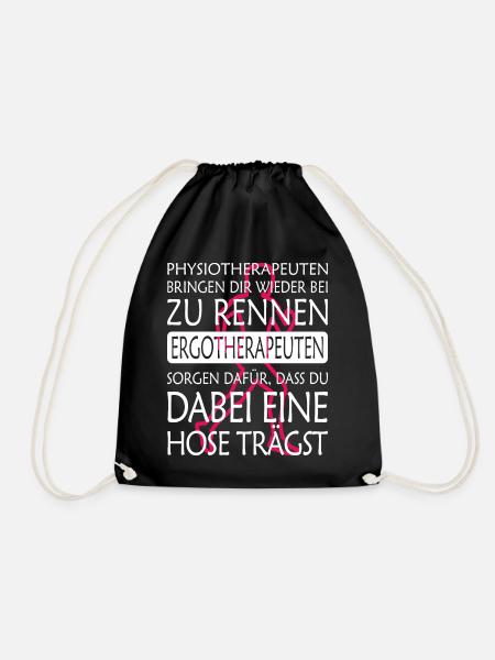 ERGOTHERAPEUT lustiger Spruch. - Turnbeutel - Schwarz
