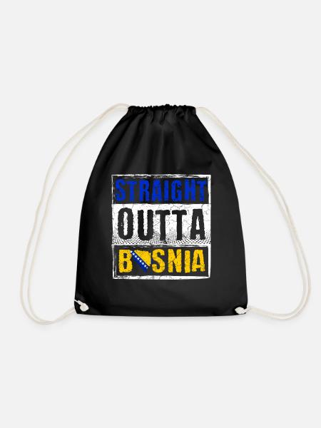 Straight Outta Bosnia - Drawstring Bag - black