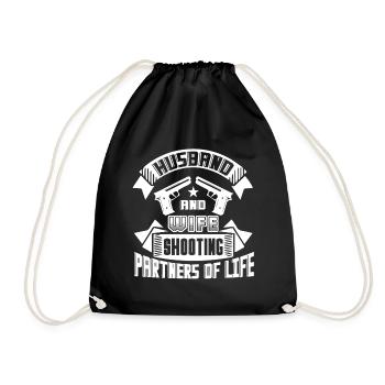 Tirer mari et femme Partenaires de tir - Sac de sport léger - noir - Devant
