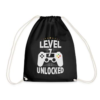 7e anniversaire, cadeaux d'anniversaire de 7 ans - Sac de sport léger - noir - Devant